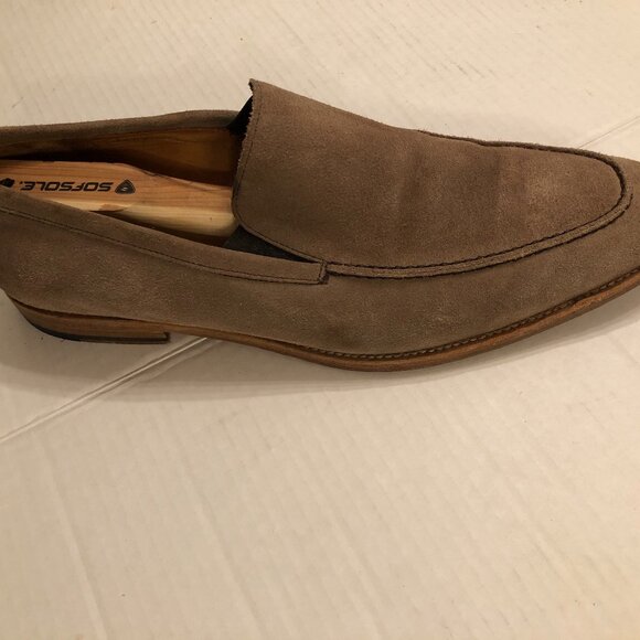 Millburn co men's tan leather suede slip on loafers dress shoes size: 11.5 - Picture 1 of 8
